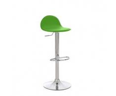 CLP Taburete Lana hierro cromado verde sin respaldo altura regulable 63 - 78 cm