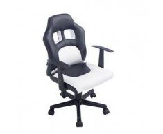 CLP Silla de oficina Fun para niños plastico negro/blanco altura regulable 42 - 52 cm