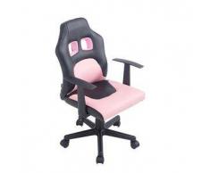 CLP Silla de oficina Fun para niños plastico negro / fucsia altura regulable 42 - 52 cm