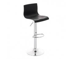 CLP Taburete de bar Hoover hierro cromado negro con respaldo 59 ? 80 cm