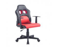 CLP Silla de oficina Fun para niños plastico negro/rojo altura regulable 42 - 52 cm