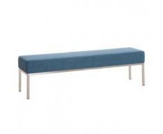 CLP Banco 4 plazas de tela Lamega acero inoxidable azul 46 cm