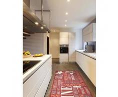 Benuta Alfombra de cocina Wine Rojo 80x200 cm
