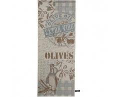 Benuta Alfombra de cocina Olives Azul 80x200 cm