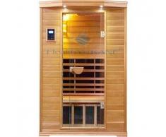 Sauna Infrarrojos 2 personas LUJO NanoCarbono y madera de Hemlock de Canada