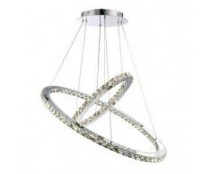 Lámpara de techo LED - cristal 2 anillos - Oslo