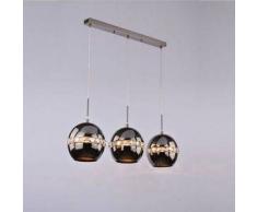 Lámpara de techo 3 luces negro con cristal - Diadema