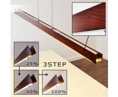 Chisholm Lámpara colgante LED Cromo, Madera oscura, 1 bombilla - 3130 Lumen - Moderno - Zona interior - 3000 Kelvin - 2 - 4 días laborables .