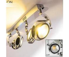 BOROA Lámpara de Techo LED Cromo, 4 bombillas - 1920 Lumen - Moderno - Zona interior - 3200 Kelvin - 2 - 4 días laborables .