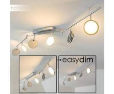 Alberton Lámpara de techo LED Cromo, Marrón claro, 6 bombillas - 500 Lumen - Moderno - Zona interior - 3000 Kelvin - 2 - 4 días laborables .