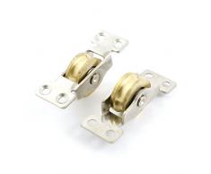 2 piezas acero inoxidable Armario para puerta corredera rodillo polea Hardware
