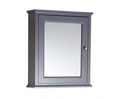 ENKI tradicional pared de espejo Gabinete sola puerta Estante mate gris Downton