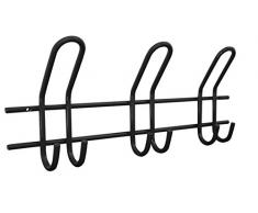 Perchero de barra con 3 ganchos de pared de hierro L 430 x B 165 x H 70 mm, 561950.0