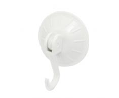 Hogar Armario de plástico blanco 7 cm Diámetro ventosa solo gancho de pared Perchas
