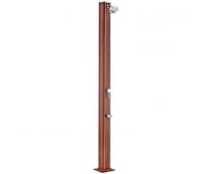 Piscinas Gre Ducha solar redonda aspecto madera 32 litros DSALR32W