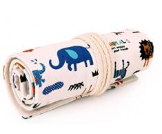 Katara 1786 Muelle de estuche con agujeros, lápices de funda, accesorios para artistas, Pencil Bag para Multicolor de lápices, rollo para Colegio, Oficina, Pintar, escribir, dibujar