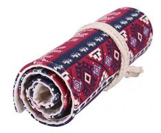 Katara 1786 Muelle de estuche con agujeros, lápices de funda, accesorios para artistas, Pencil Bag para Multicolor de lápices, rollo para Colegio, Oficina, Pintar, escribir, dibujar
