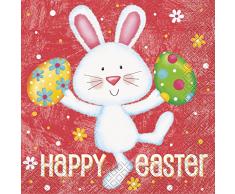 Happy Servilletas de papel de conejo de Pascua, 16 unidades)