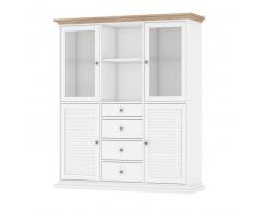 TVILUM Vitrina 4 puertas y 4 cajones parís