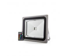 Topenergia Foco Proyector de LEDs para Exterior 50W RGB con Mando Distancia