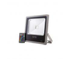 Topenergia Foco Proyector de LEDs para Exterior ECOLINE 30W RGB con Mando a Distancia