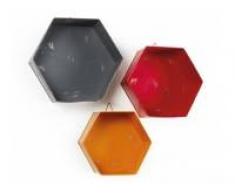Estanteria de pared hexagonos metal