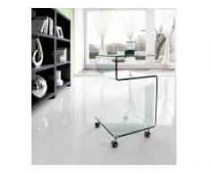 Mesa auxiliar cristal con ruedas s