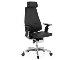Hjh Silla ergonómica HADES, 100% ajustable, en cuero negro