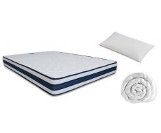 Viscozhen Pack Ahorro Colchón Viscoelástica con Gel + Almohada Microfibra + Edredón Aloe Vera