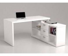 Escritorio rinconero con espacios de almacenaje ALDRIC III - Blanco