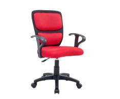 CLP Silla de oficina Einstein para niños plastico negro/rojo altura regulable 43 - 50 cm