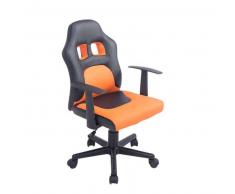 CLP Silla de oficina Fun para niños plastico negro / naranja altura regulable 42 - 52 cm