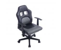 CLP Silla de oficina Fun para niños plastico negro/gris altura regulable 42 - 52 cm