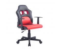 CLP Silla de oficina Fun para niños plastico negro/rojo altura regulable 42 - 52 cm