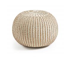 Kavehome Puf Shott, Blanco Y..., En Tejido - Blanco,Dorado,Cobre