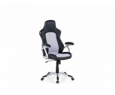 Beliani Silla De Oficina - Giratoria - Piel Sintética - Negro Y Gris - Explorer (40422)