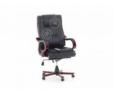 Beliani Silla De Oficina - Giratoria - Función De Masaje - Piel - Negro - Managers (56327)