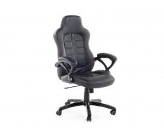 Beliani Silla De Oficina - Giratoria - Piel Sintética - Negro - Marrón Oscuro - Prince (50441)