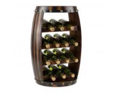klarstein Barrica Botellero de madera estantería para vinos de 14 botellas mader