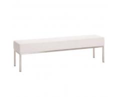 CLP Banco 4 plazas de tela Lamega acero inoxidable blanco 46 cm