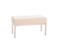 CLP Banco de 2 plazas tela Lamega acero inoxidable crema 46 cm