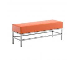CLP Banco 3 plazas Tulip acero inoxidable naranja 46 cm