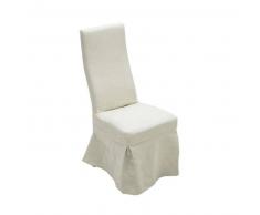 CLP Silla de comedor Borkum con cubierta de tela madera blanco 49 cm