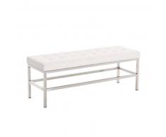 CLP Banco St. Pauli de cuero sintético acero inoxidable blanco 46 cm