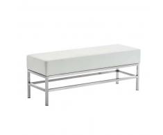 CLP Banco 3 plazas Tulip acero inoxidable blanco 46 cm