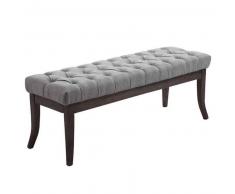 CLP Banco Ramses tapizado de tela, soporte de madera en color oscuro envejecido 120 madera gris 46 cm