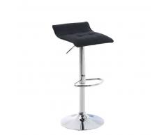 CLP Taburete de bar Madison Tela hierro cromado negro sin respaldo altura regulable 58 - 78 cm