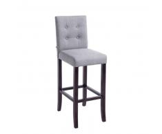 CLP Taburete de bar Burda Tela madera cappuccino/gris claro con respaldo 79 cm 4 patas