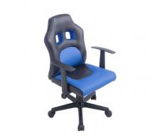 CLP Silla de oficina Fun para niños plastico negro/azul altura regulable 42 - 52 cm