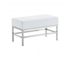 CLP Banco 2 plazas Tulip acero inoxidable blanco 46 cm